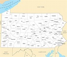 Pennsylvania Map With Cities And Towns - Map Of Wake