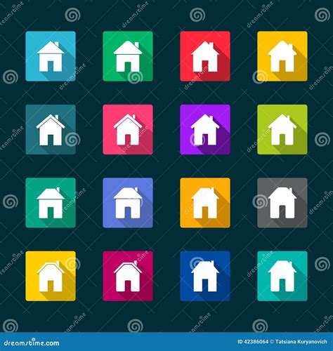 Set Of Houses Icons Stock Vector Illustration Of Button 42386064