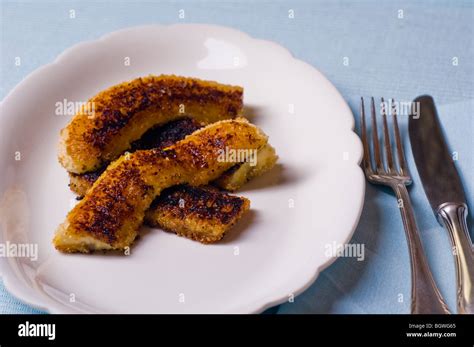 Breaded Fried Bananas Stock Photo Alamy