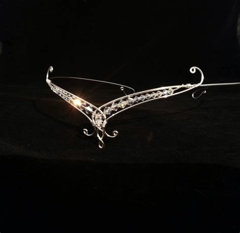 Elven Tiara Circlet Crystal Headpiece Silver By Elvenstardesign