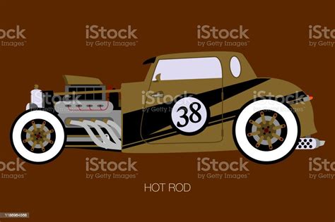 Gold Hot Rod Car Stock Illustration Download Image Now Antique