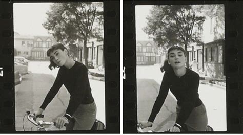 Audrey Hepburn Riding Her Bicycle Around The Paramount Lot During The