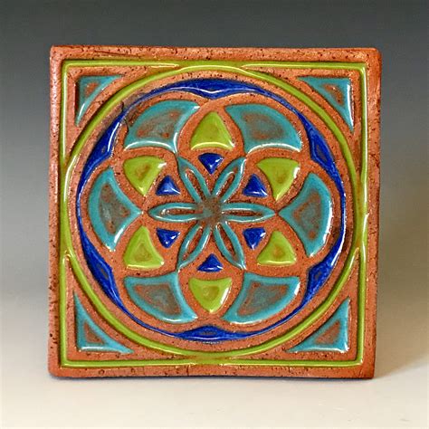 Hand Made Decorative Ceramic Tile Sacred Geometry Etsy