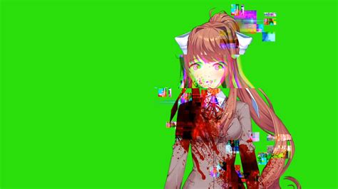 Ddlc Glitch Monika Green Screen Free To Use Youtube