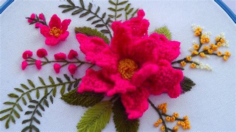 Brazilian Flower Dimensional Embroidery Needle Weaving Youtube