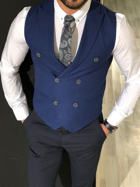 Buy Slim Fit Double Breasted Vest By Gentwith Com With Free Shipping