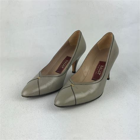 Vintage 1980s Bally Gray Leather Pumps 80s Shoes Made In Italy Etsy