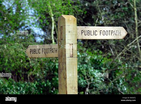 Wooden Public Footpath Sign In Surrey Hills Uk Stock Photo Alamy