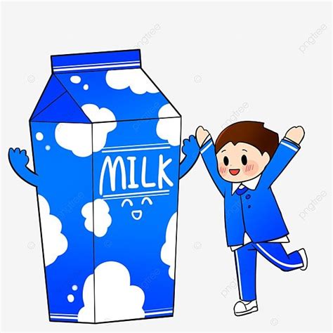Little Boy With Blue Milk Carton Blue Milk Milk Carton Png