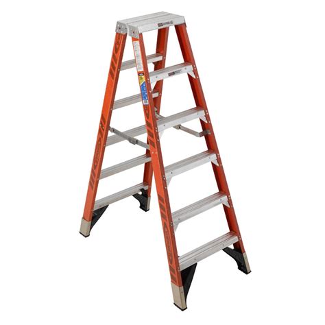 Werner 6 Ft Fiberglass Type 1aa 375 Lbs Capacity Twin Step Ladder At