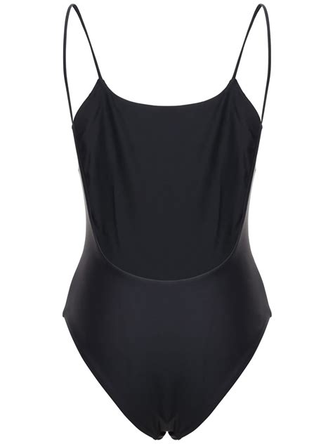 jade swim micro trophy one piece bikini in black modesens