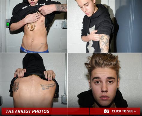 Justin Bieber Showing Off Tattoos And Muscles In Jail