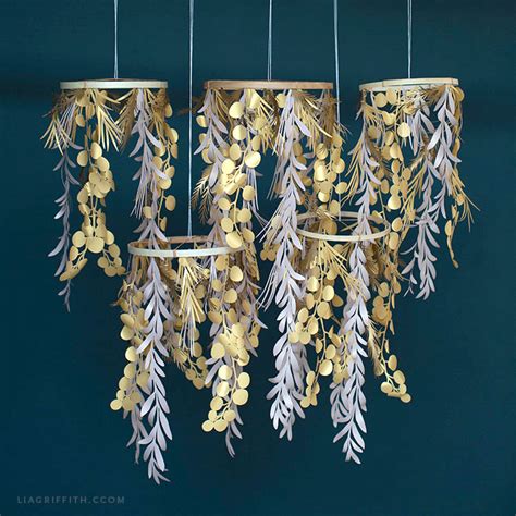 Easy Diy Paper Leaf Chandelier Lia Griffith Paper Chandelier Diy