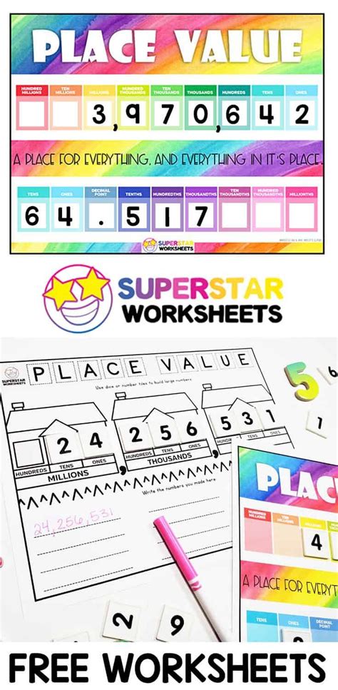 Free Place Value Charts For Whole Numbers And Decimal Place Values