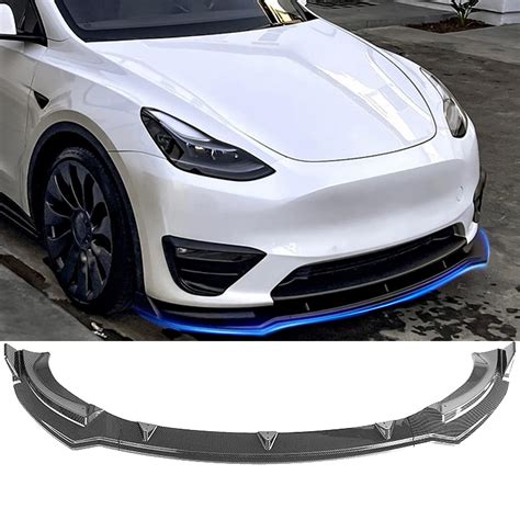 Speedpark For Tesla Model Y Front Bumper Lip Kit Car Glossy Mods