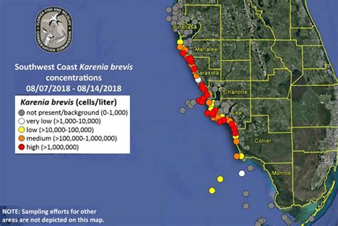 Current Red Tide Map Florida World Map