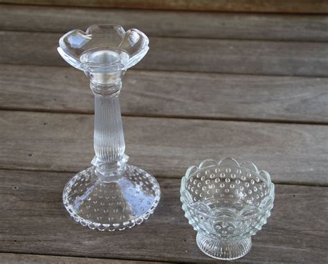 Vintage Glass Hobnail Candlestick 12 And Votive Candle Holder 50 Rental Available From