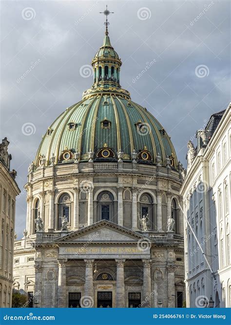 Ornate Section And Dome Of Frederiks Church Frederiks Kirke Editorial