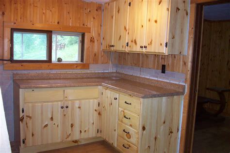 Custom Made Cabinets For A Small Kitchen Knotty Pine Rustic Kitchen