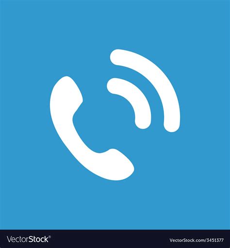 Call Icon White On The Blue Background Royalty Free Vector