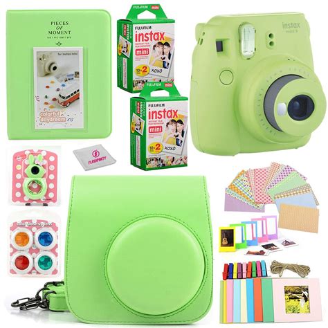 Fujifilm Instax Mini 9 Instant Fuji Camera Lime Green Case