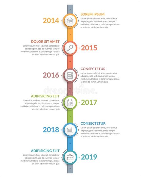 Vertical Timeline Template Stock Vector Illustration Of Agenda 138607217