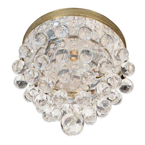 1940s Hollywood Light Fixture With Crystal Ball Drop Details At 1stdibs