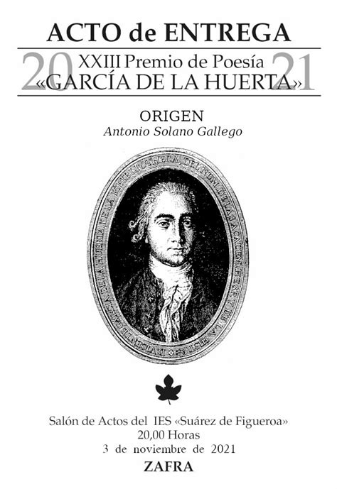 Acto De Entrega Del Xxiii Premio García De La Huerta Ies Suaŕez De