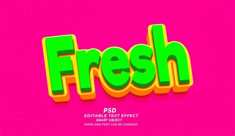 Premium Psd Fresh 3d Editable Text Effect Photoshop Psd Style