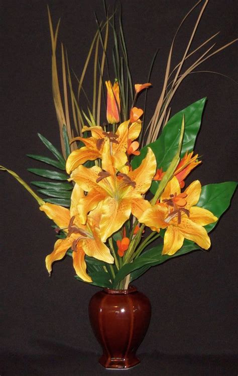 Artificial Flower Arrangement Gold And By Beautyeverlasting On Etsy 54