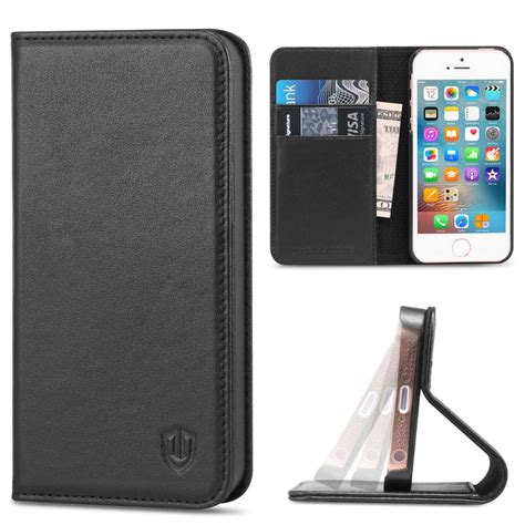 Shieldon Iphone 5s Flip Case Genuine Leather Wallet Covere