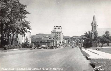 Bozeman Montana Main Street Real Photo Vintage Postcard Aa11676 Mary