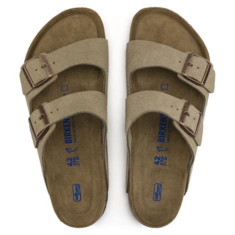 Birkenstock Arizona Soft Footbed Suede Leather Narrow Fit Taupe