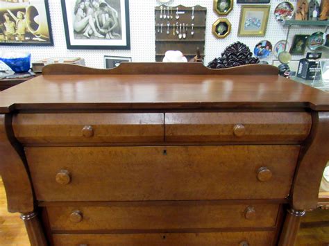 Antique Empire Dresser With Birdseye Maple