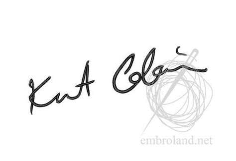 Kurt cobain as a kid: Kurt Cobain Signature Autograph Machine Embroidery Design (With images) | Signature tattoos ...