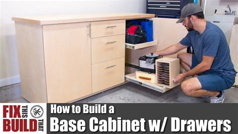 How To Build A Base Cabinet With Drawers DIY Shop Storage YouTube