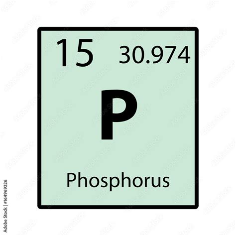 Phosphorus Periodic Table Element Color Icon On White Background Vector