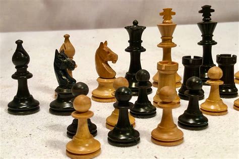 Vintage Wooden 32 Piece Chess Set Circa 1920s