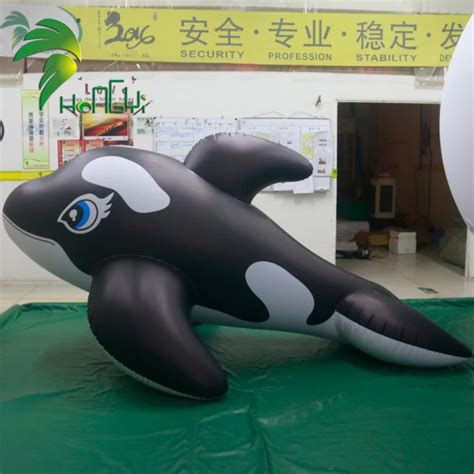 Pvc Riding On Black Inflatable Whale Toy With Sphhongyi Toys