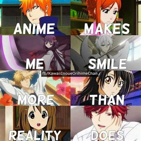 Anime Makes Me Smile More Than Reality Does Text Quote