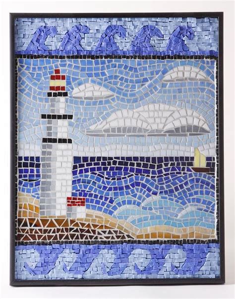 Lighthouse Seascape Delphi Artist Gallery Mosaic Art Mosaic Artwork Mosaic Tile Art