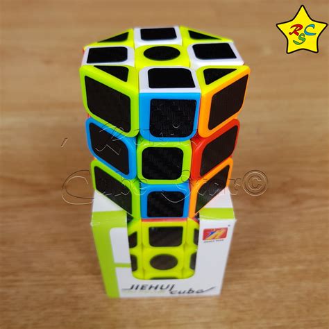 Cubo Rubik Cilindro Cortado Hexagonal 3x3 Fibra De Carbono Rubik Cube