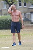 Radio presenter Toby Anstis works out topless after transforming ...