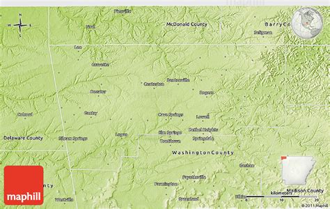 Physical 3d Map Of Benton County