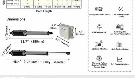 Buy TOPENS A5 Automatic Gate Opener Kit Medium Duty Single Gate Operator for Single Swing Gates