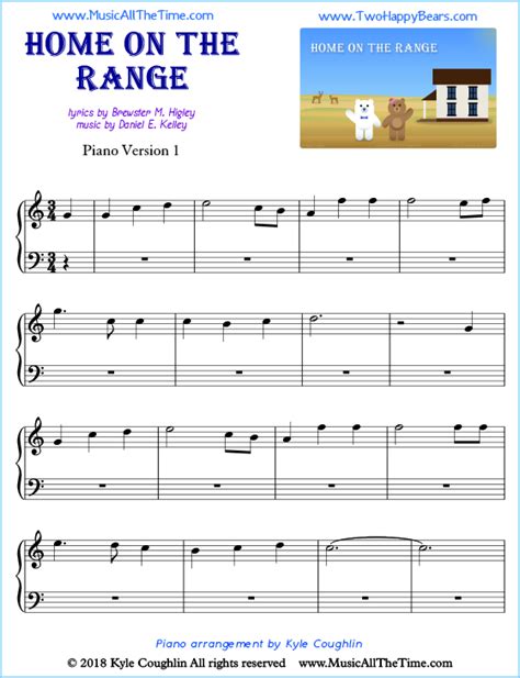 These levels retlate roughly to piano teaching methods such as alfreds, bastien, and the new piano adventures these pieces are suitable for students of a tcl or abrsm grade 1 level. Home on the Range Piano Sheet Music