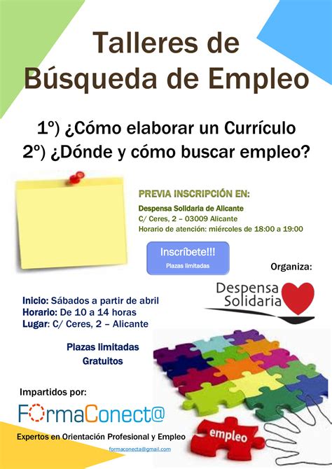 Talleres Para La Búsqueda De Empleo Despensa Solidaria De Alicante