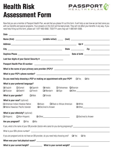 Health Risk Assessment Form 2020 2022 Fill And Sign Printable