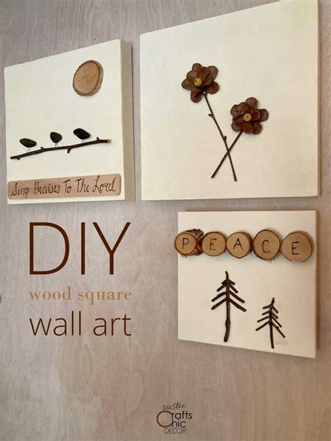 Diy Wood Wall Art Squares Rustic Crafts And Diy