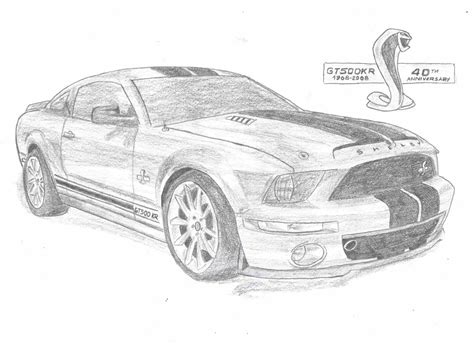 How To Draw A Ford Mustang Shelby Gt500